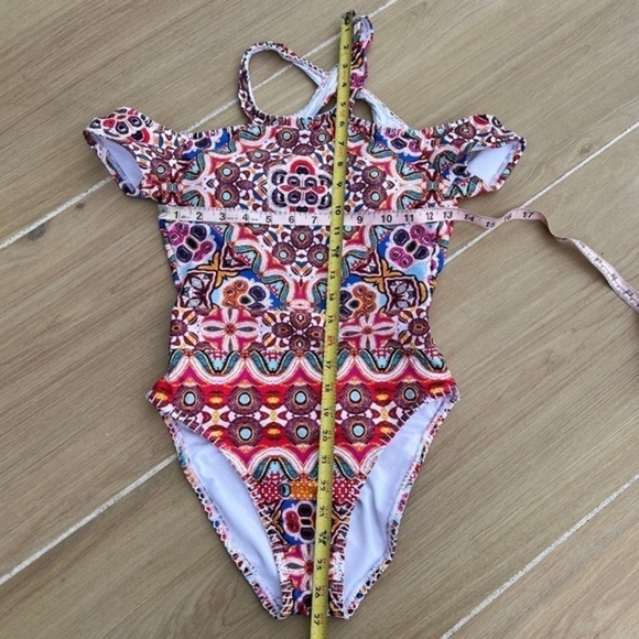 Kenneth Cole Casablanca Off The Shoulder High Neck One Piece Swimsuit Small - Picture 3 of 12